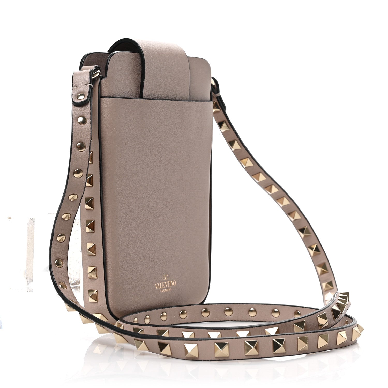 Valentino Garavani Calfskin Rockstud Phone Case Crossbody Poudre 3 of 8