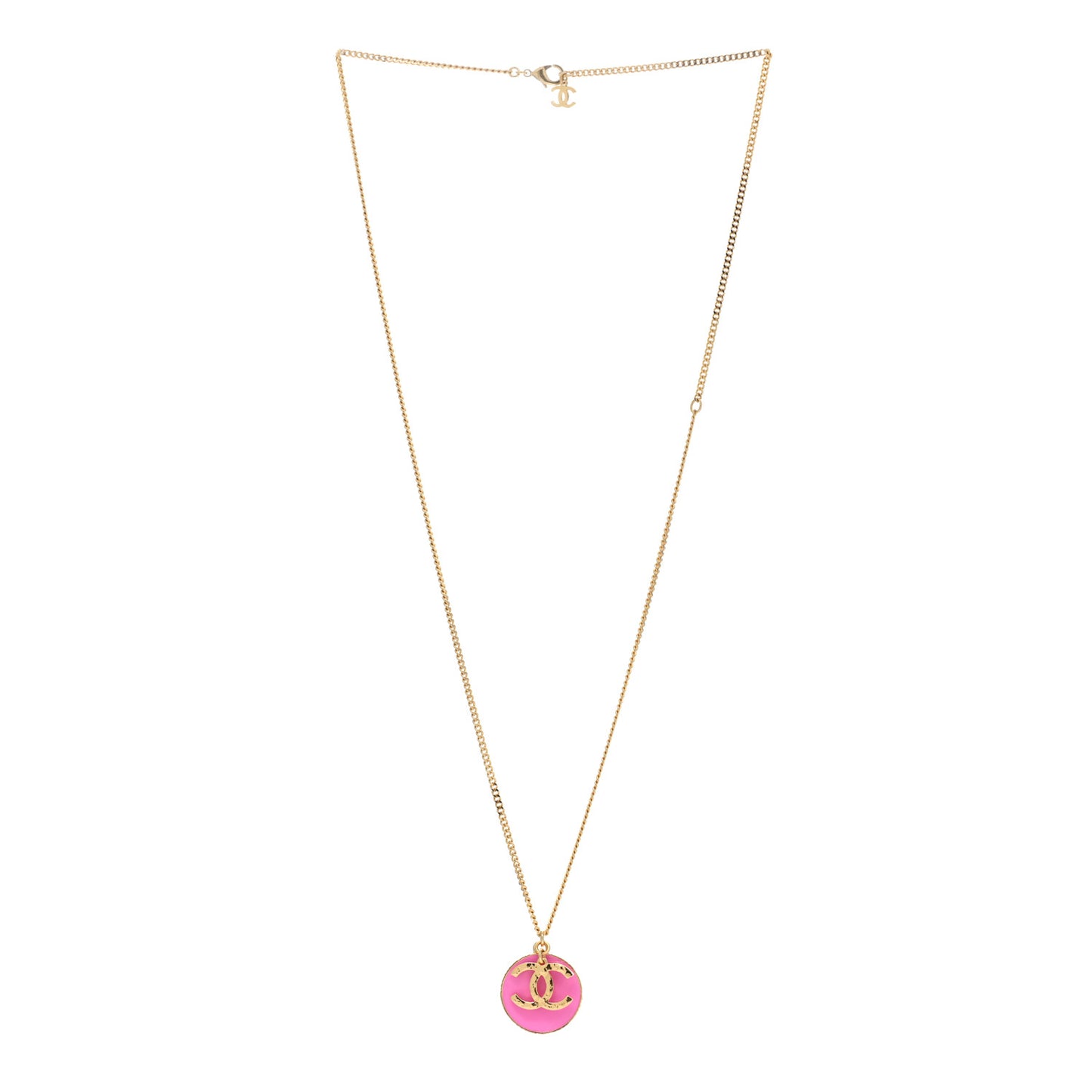 Metal Resin Chain CC Choker Gold Pink