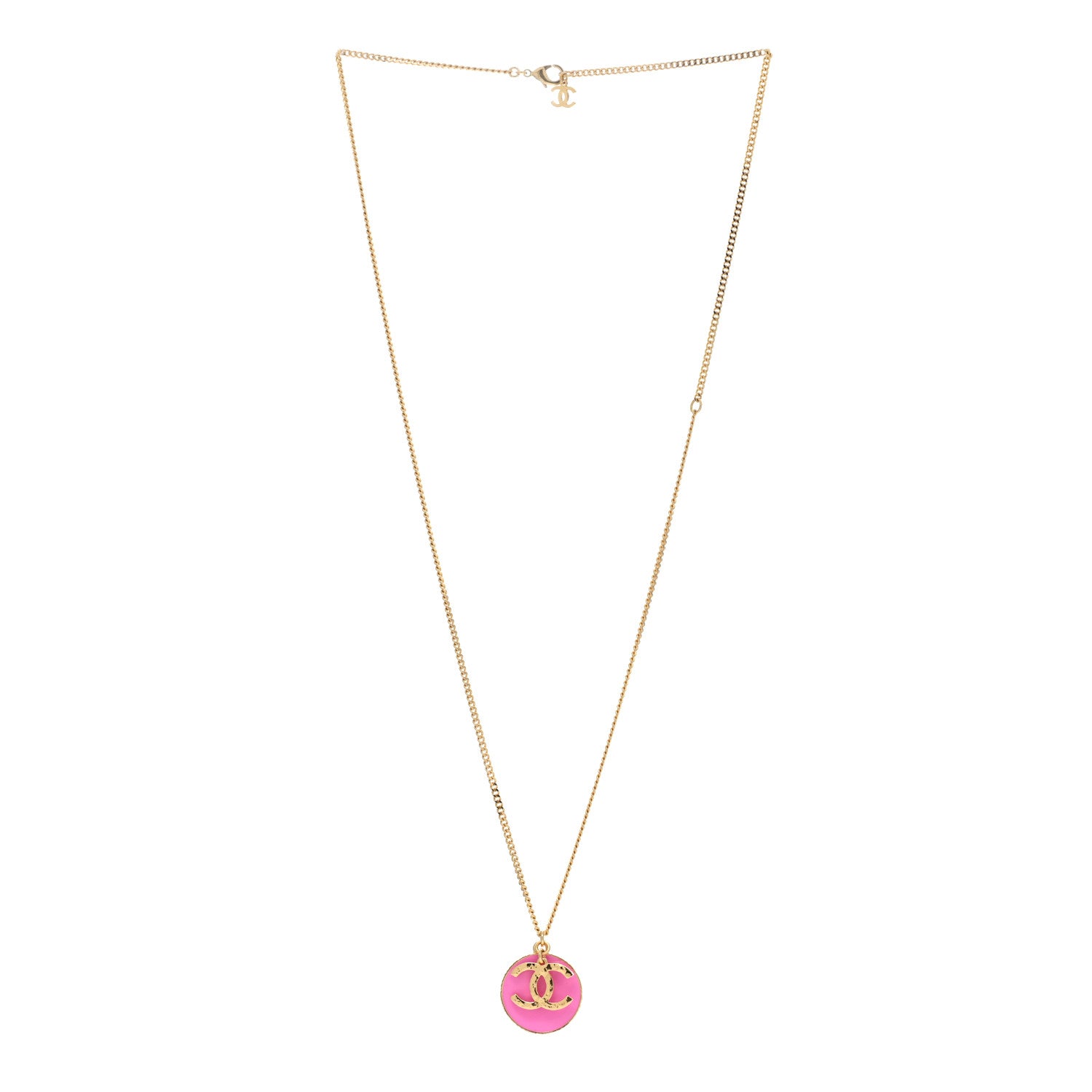 Chanel Metal Resin Chain CC Choker Gold Pink 3 of 5