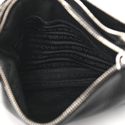 Prada Vitello Phenix Double Zip Crossbody Bag Black 5 of 12