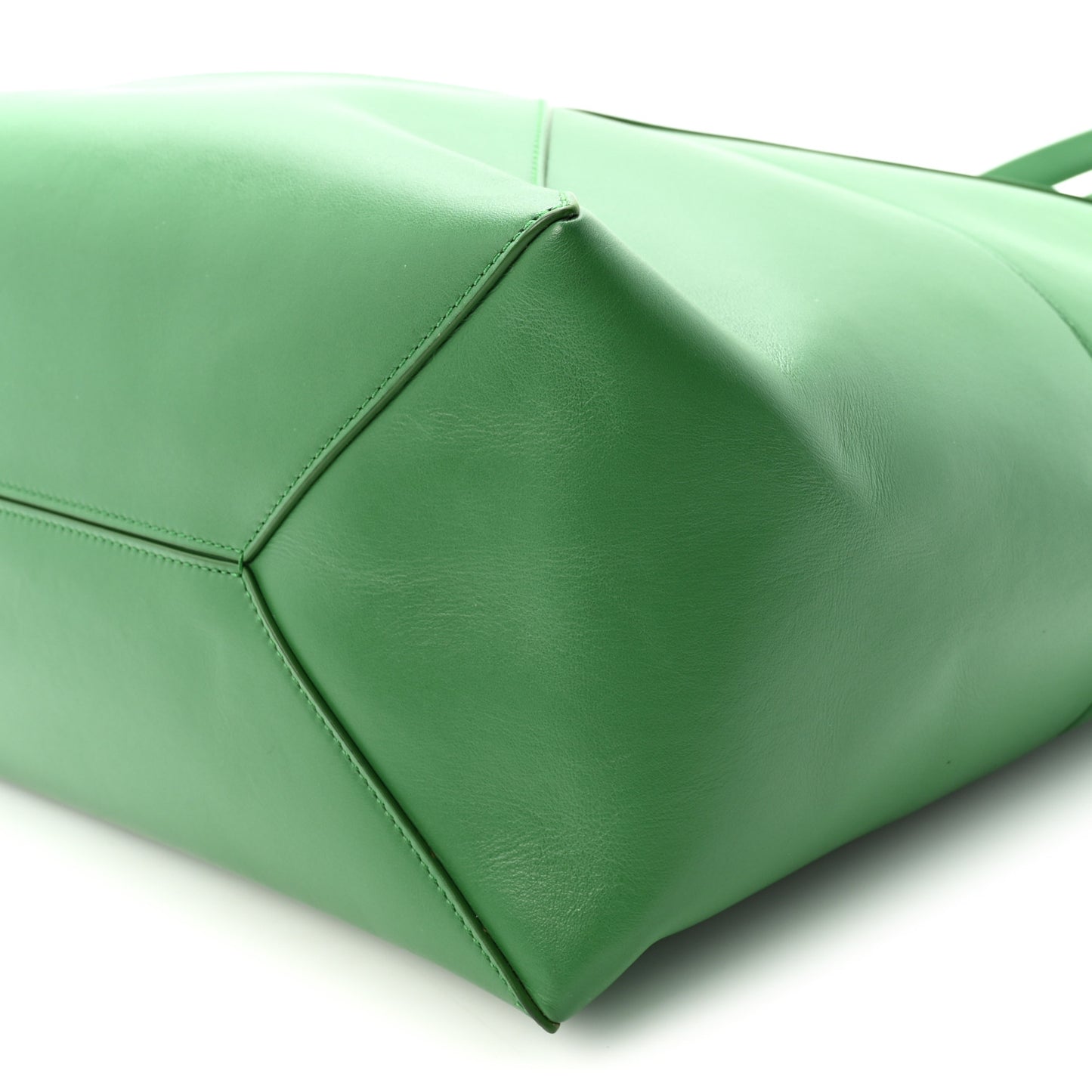 Shiny Calfskin XL Puzzle Fold Tote Tropical Green