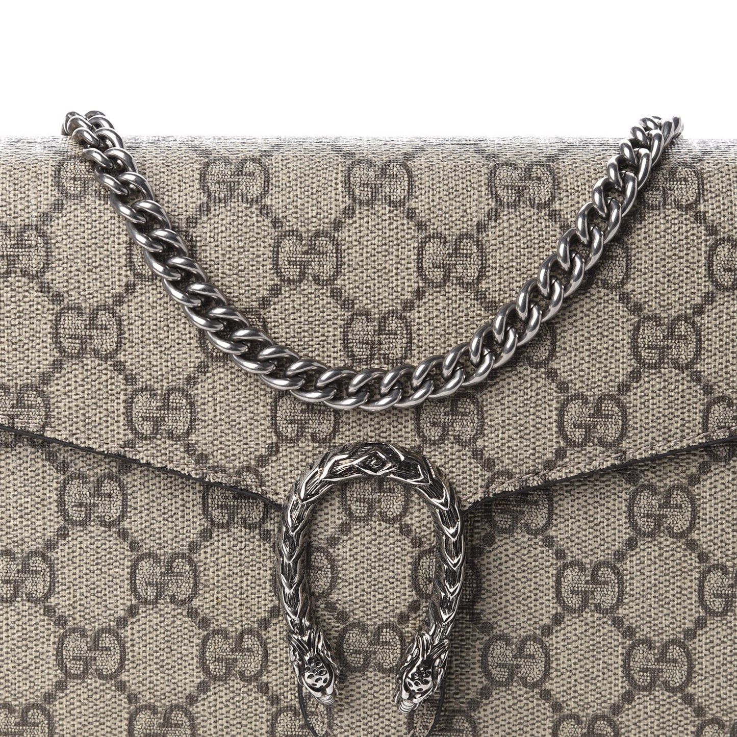 GG Supreme Monogram Mini Dionysus Chain Wallet Beige Taupe