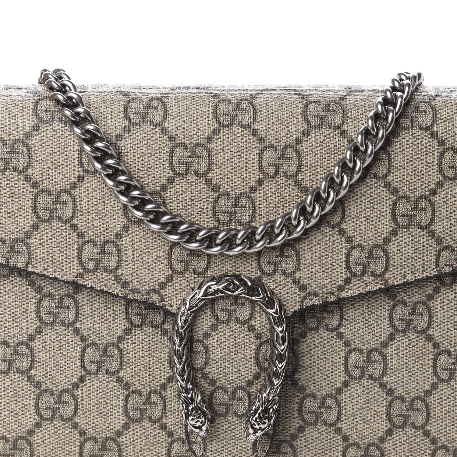 Gucci GG Supreme Monogram Mini Dionysus Chain Wallet Beige Taupe 10 of 10