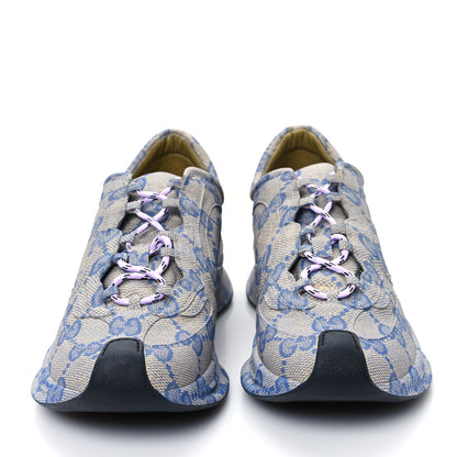 Gucci Ultralight Plume Calfskin Monogram Printed Mens Gucci Run Sneakers 9 Beige Blue 3 of 11