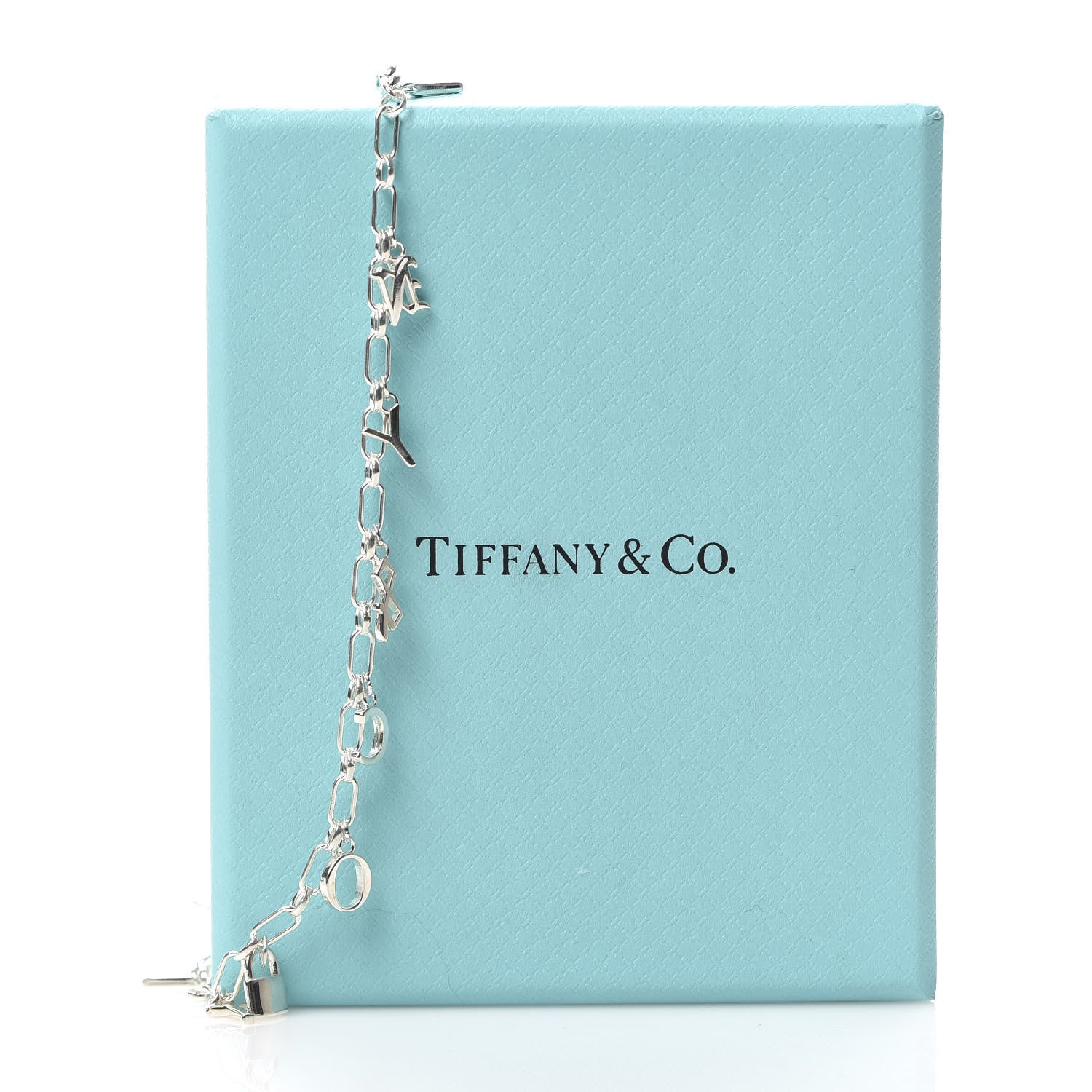 Tiffany Sterling Silver Enamel Love Notes Charm Necklace 11 of 11