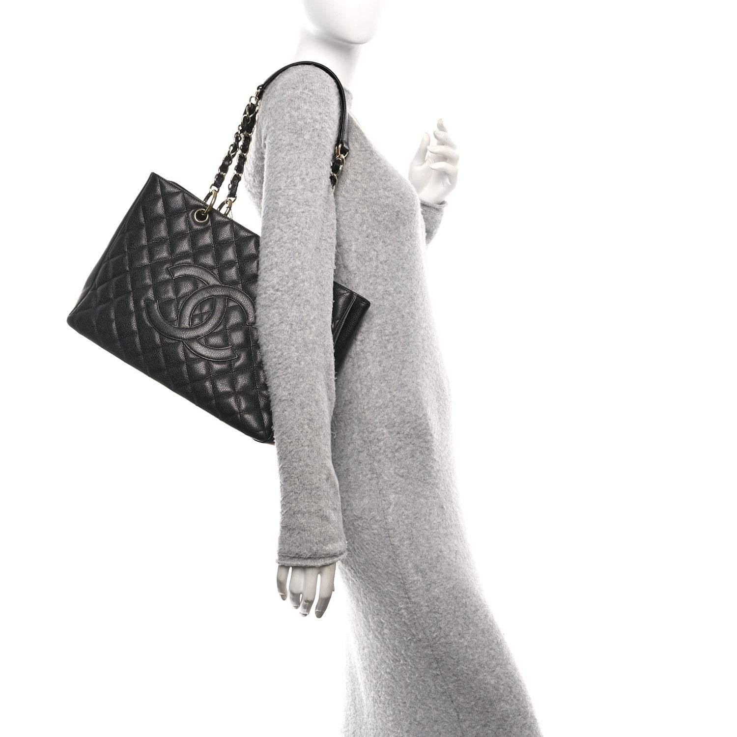 Chanel Caviar Quilted Grand Shopping Tote GST Black 2 of 10