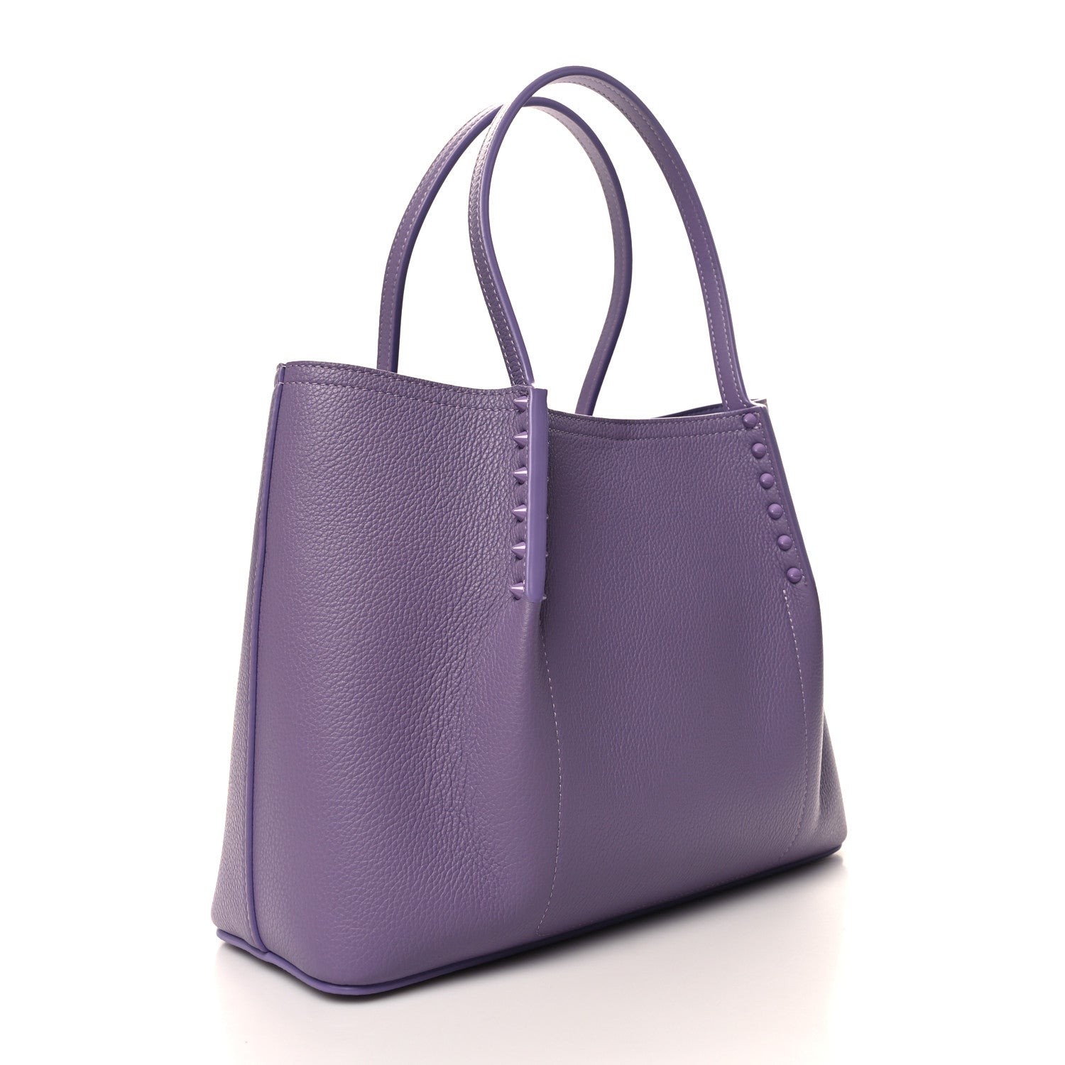 Christian Louboutin Calfskin Spiked Small Cabarock Shopper Tote Parme 3 of 9
