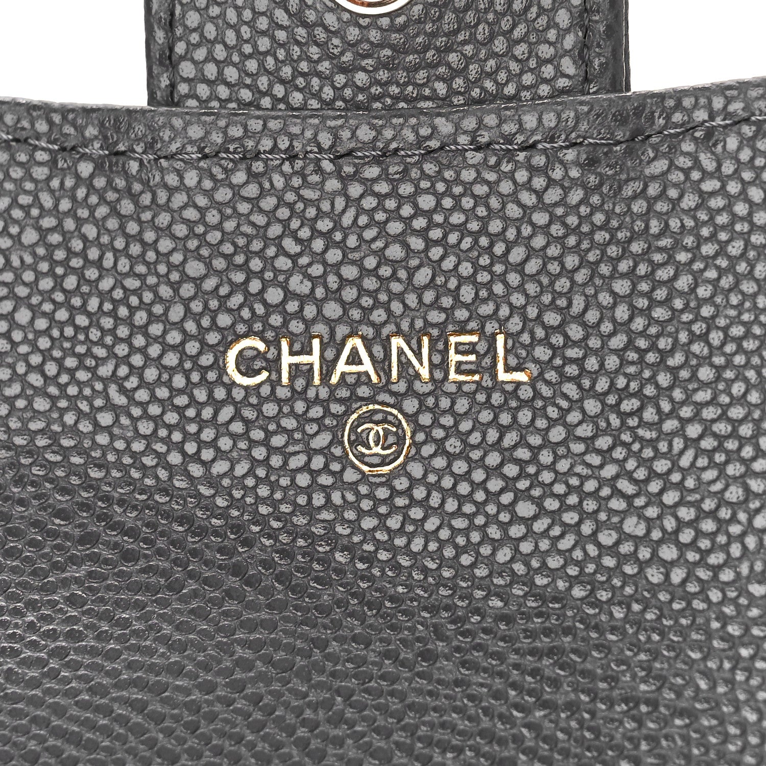 Chanel Caviar Quilted Flap Card Holder Wallet Dark Grey 6 of 10