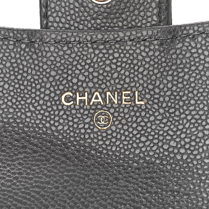 Chanel Caviar Quilted Flap Card Holder Wallet Dark Grey 6 of 10