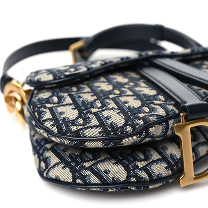 Christian Dior Oblique Mini Saddle Bag With Strap Blue 9 of 11