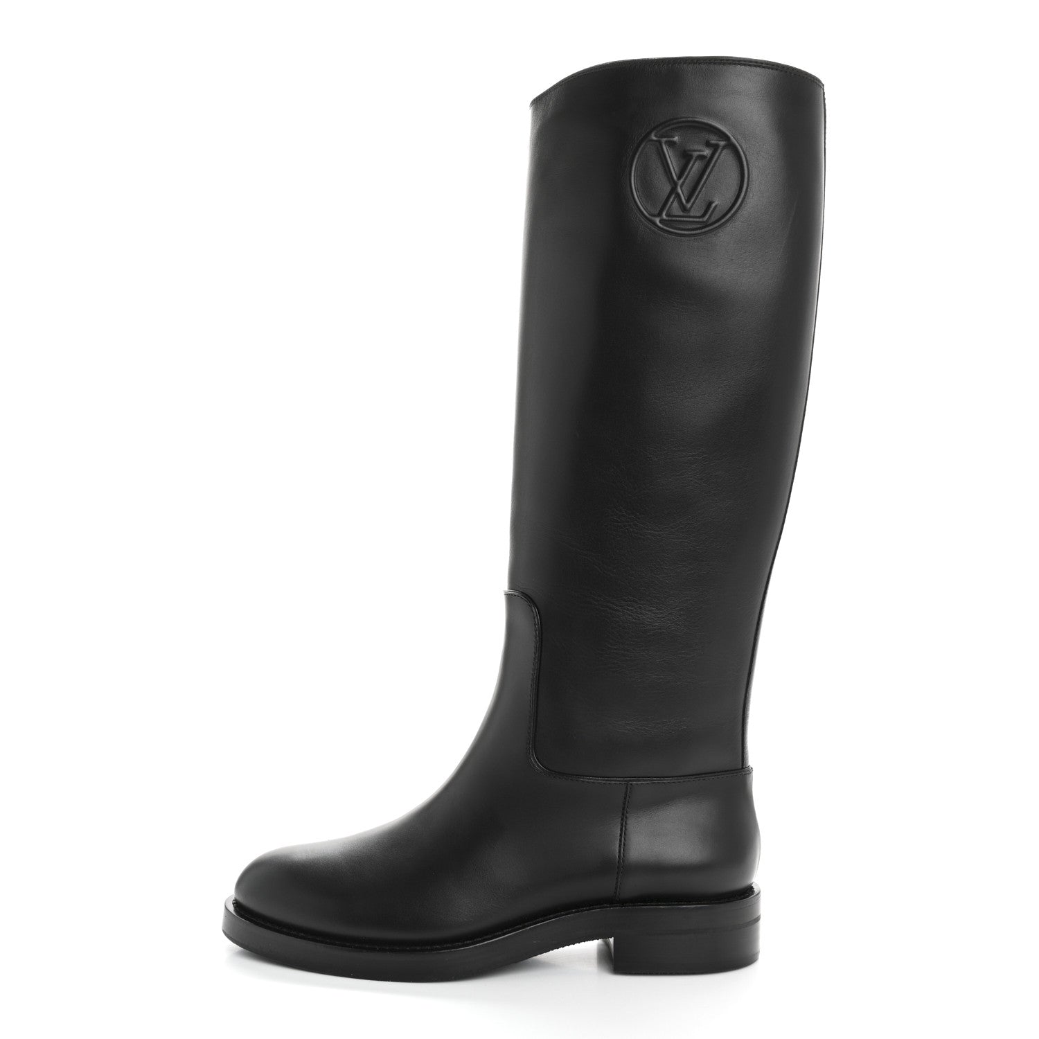 Louis Vuitton Calfskin Overdrive Flat High Boots 36 Black 1 of 8