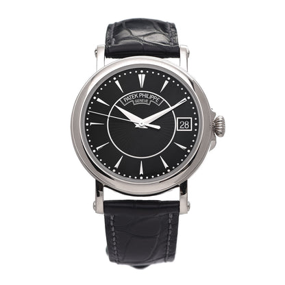Patek Philippe 18K White Gold Alligator 38mm Calatrava Automatic Watch Black 5153G-001 1 of 6