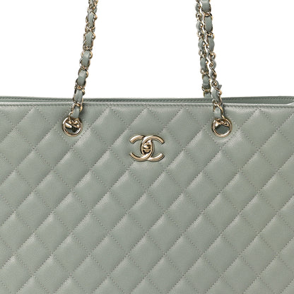 Chanel Caviar Quilted Large Classic Shopping Tote Light Green 8 of 11
