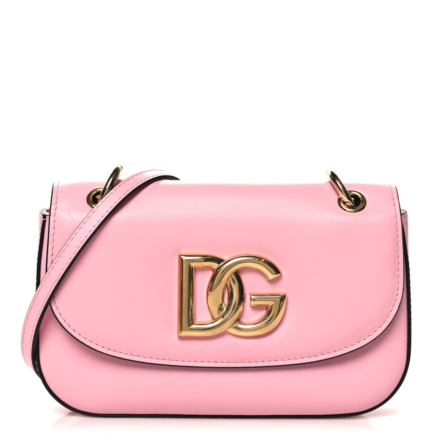 Calfskin 3.5 Flap Crossbody Bag Pink