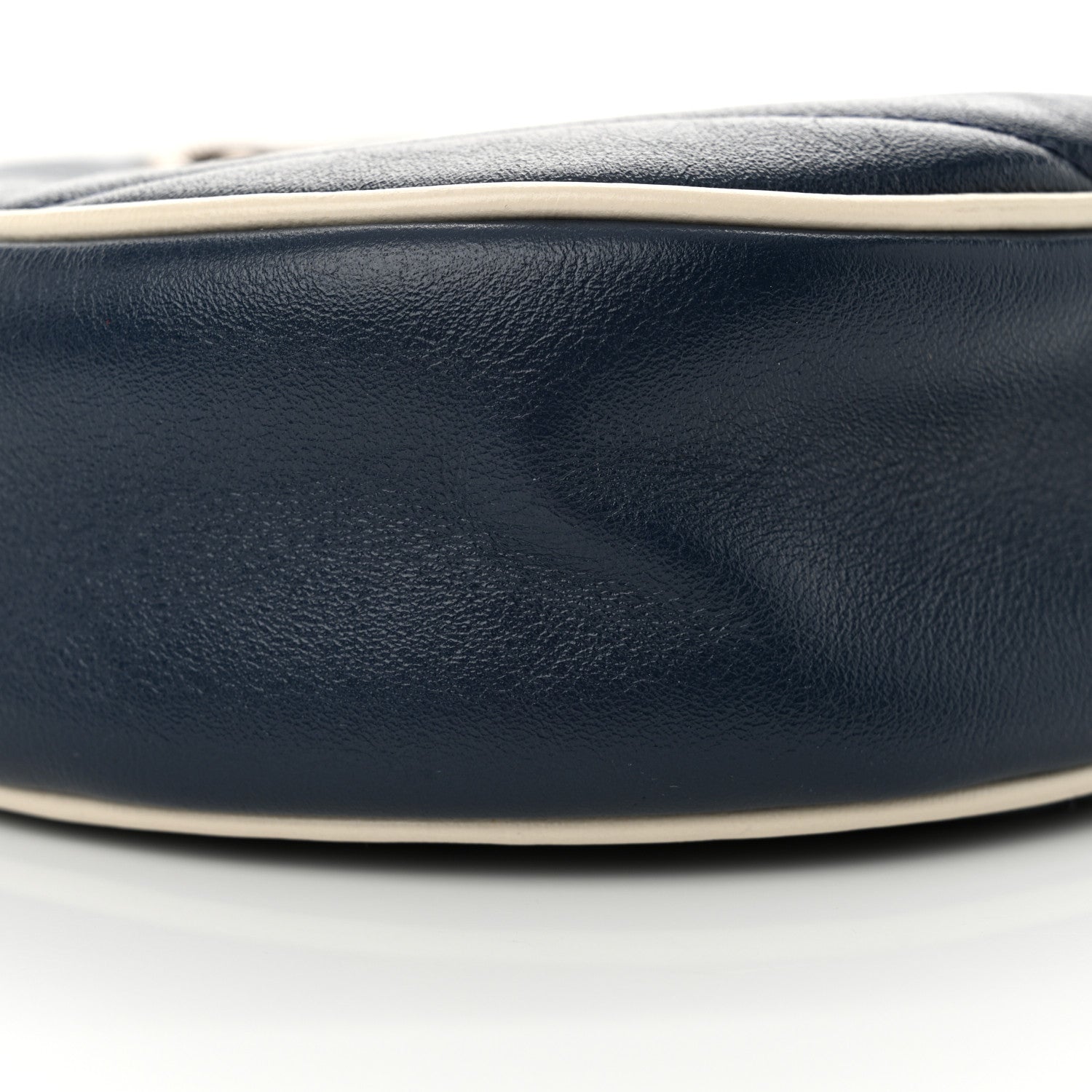 Gucci Azalea Calfskin Matelasse Diagonal Mini Torchon GG Marmont Round Shoulder Bag Blue Agata Mystic White 8 of 10