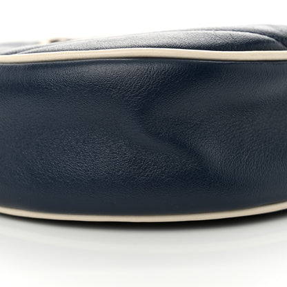 Gucci Azalea Calfskin Matelasse Diagonal Mini Torchon GG Marmont Round Shoulder Bag Blue Agata Mystic White 8 of 10