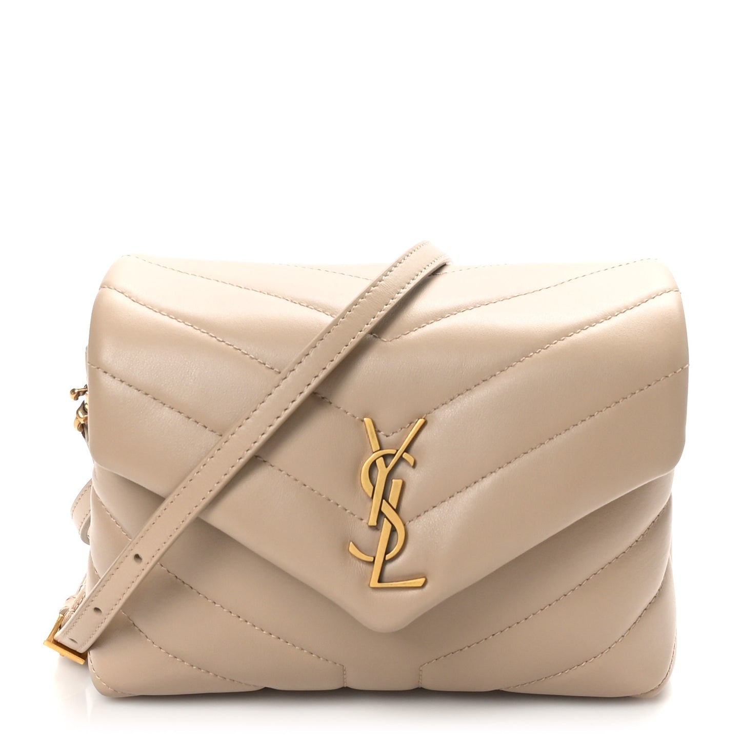 Calfskin Y Quilted Monogram Toy Loulou Crossbody Bag Dark Beige
