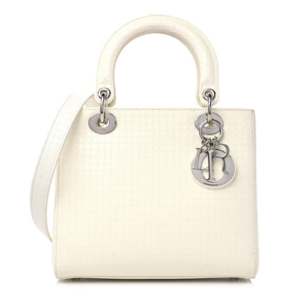 Christian Dior Patent Micro-Cannage Medium Lady Dior White 1 of 13