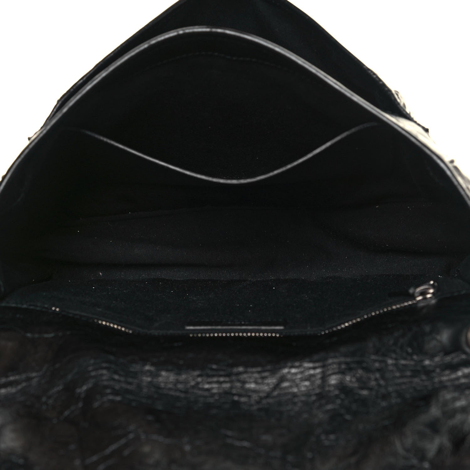 Saint Laurent Crinkled Calfskin Matelasse Monogram Medium Niki Chain Satchel Black 4 of 6