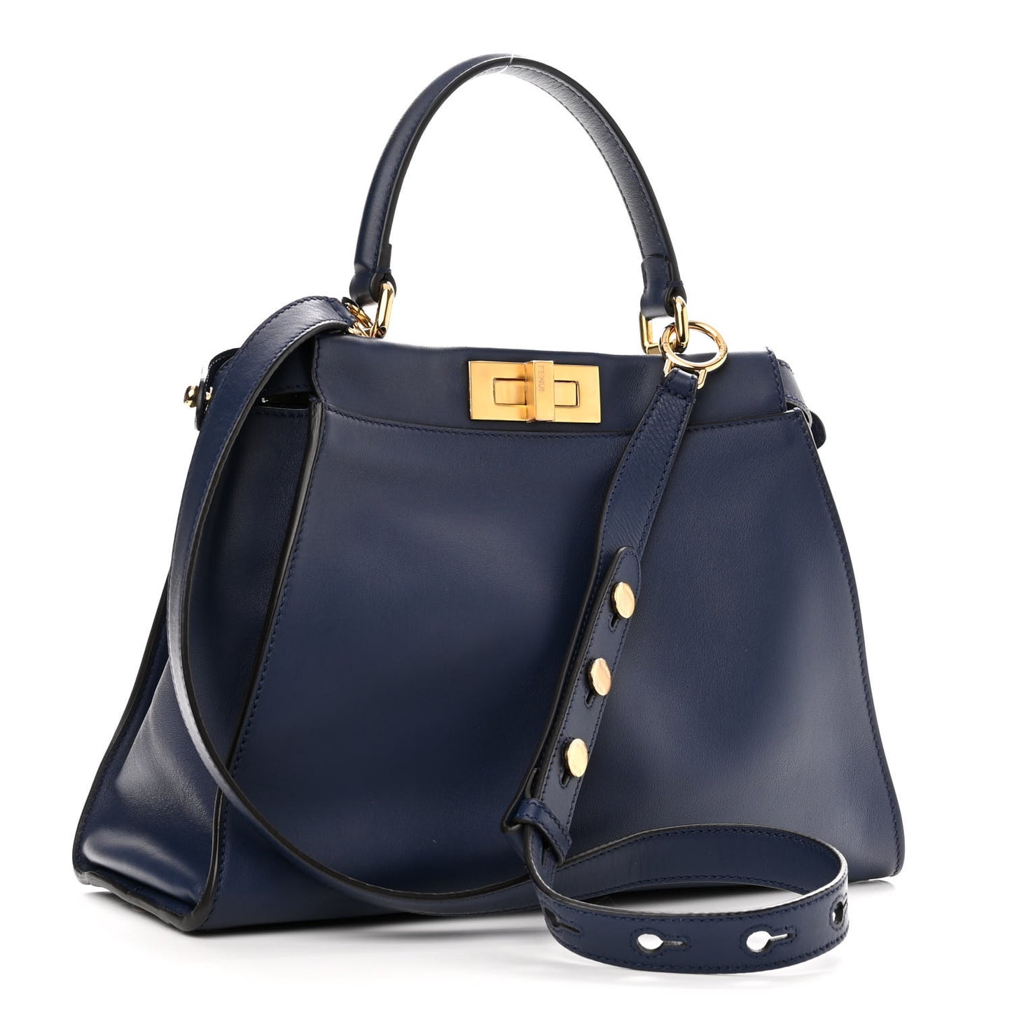 Vitello Seta Shiny Nappa Medium 3 Pocket Peekaboo Iconic Satchel Blueberry