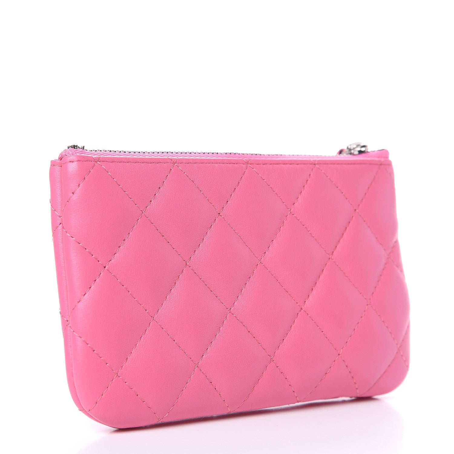 Chanel Lambskin Quilted Small Cosmetic Case Pink 3 of 8
