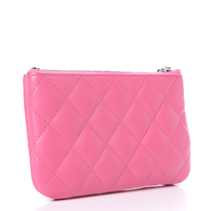 Chanel Lambskin Quilted Small Cosmetic Case Pink 3 of 8
