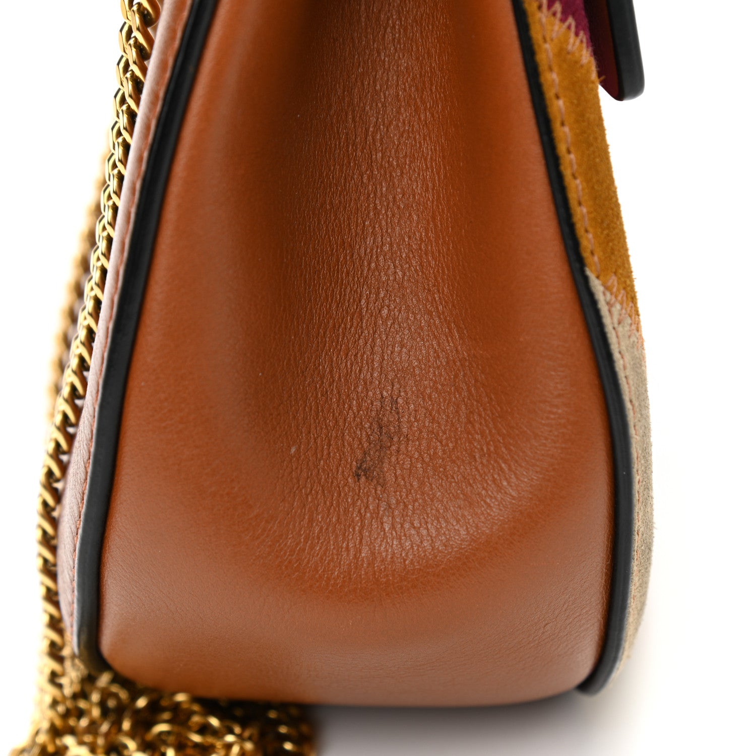Chloe Calfskin Suede Rainbow Patchwork Drew Shoulder Bag Caramel 13 of 13