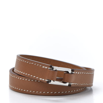 Hermes Barenia Rivale Double Tour Bracelet T2 Fauve 2 of 6