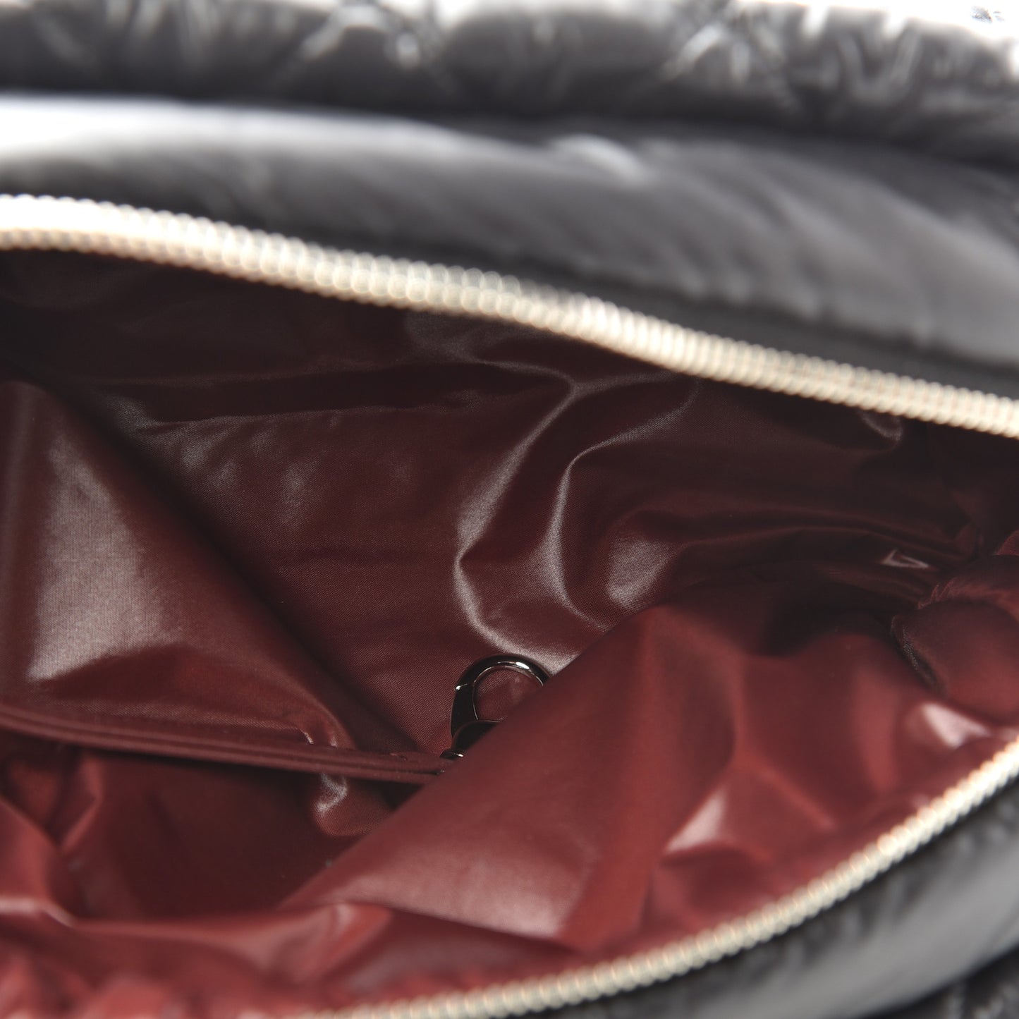 Nylon Quilted Cocoon Cosmetic Case Black