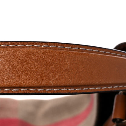 Burberry Canvas Mega Check Medium Ashby Hobo Saddle Brown 17 of 20