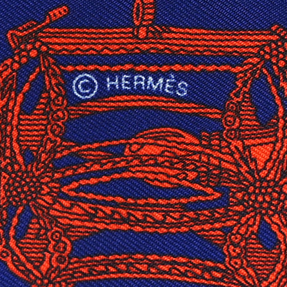 Hermes Silk Merveilleuses Lanternes Twilly Indigo Orange Bleu Glacier 3 of 5