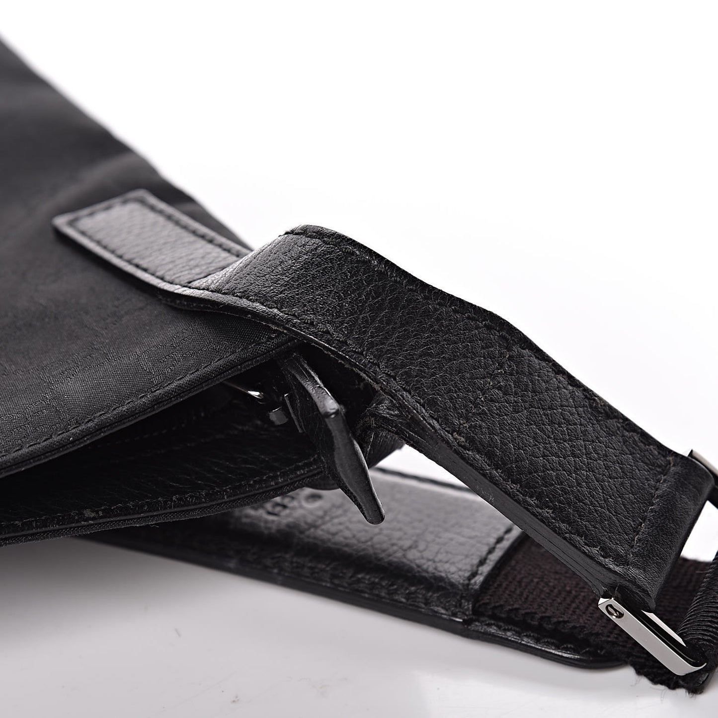 Nylon Monogram Flat Messenger Bag Black