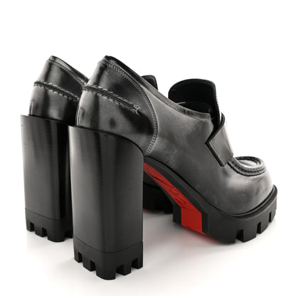 Christian Louboutin Brushed Calfskin Moc Lug Alta 100 Pump 39 39 Black 4 of 8