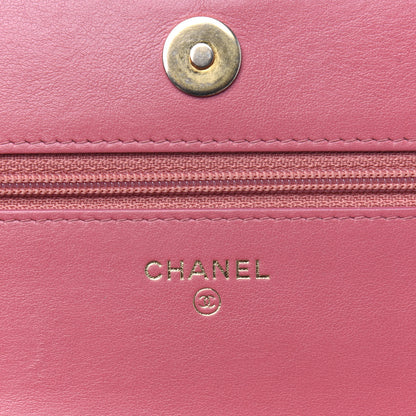 Chanel Caviar Quilted CC Filigree Wallet On Chain WOC Pink 6 of 18