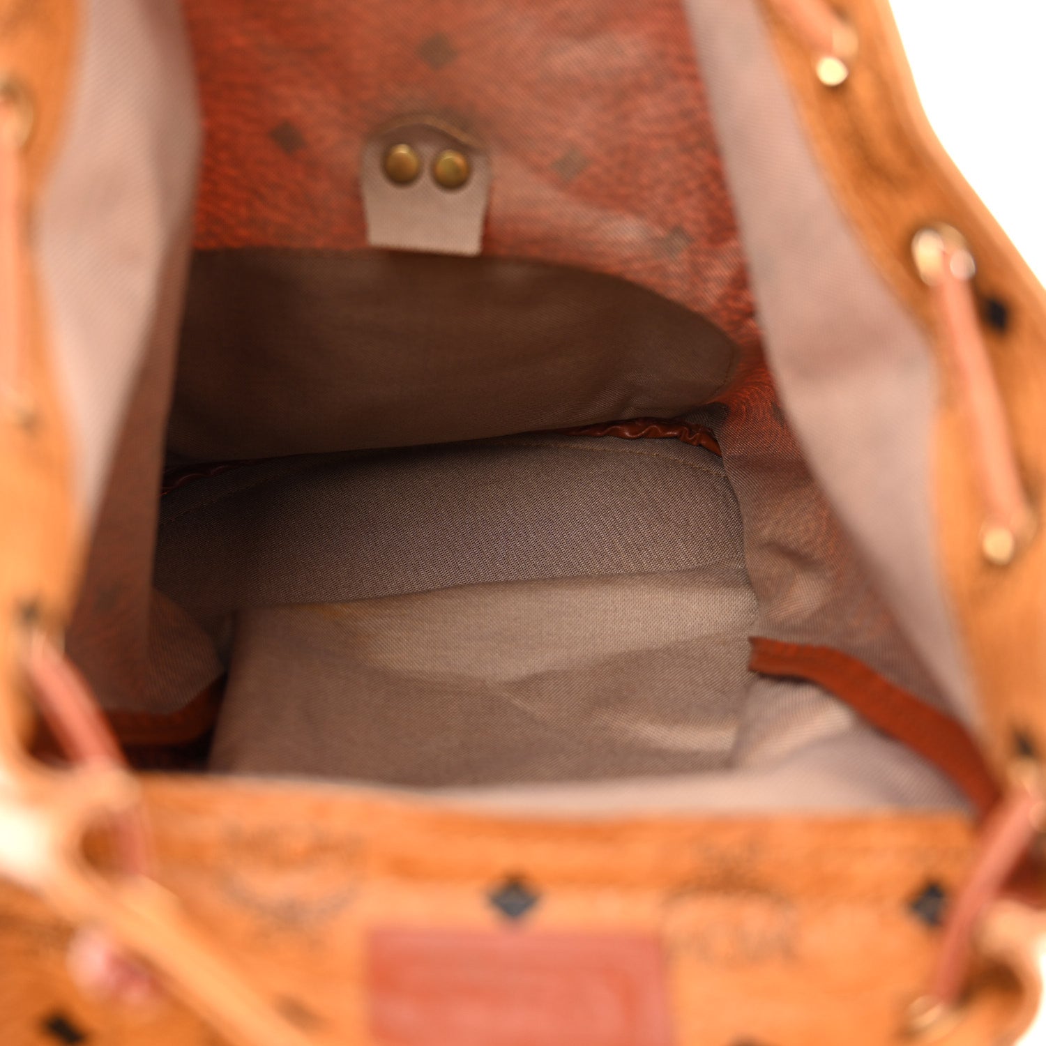 MCM Visetos Drawstring Backpack Cognac 4 of 13