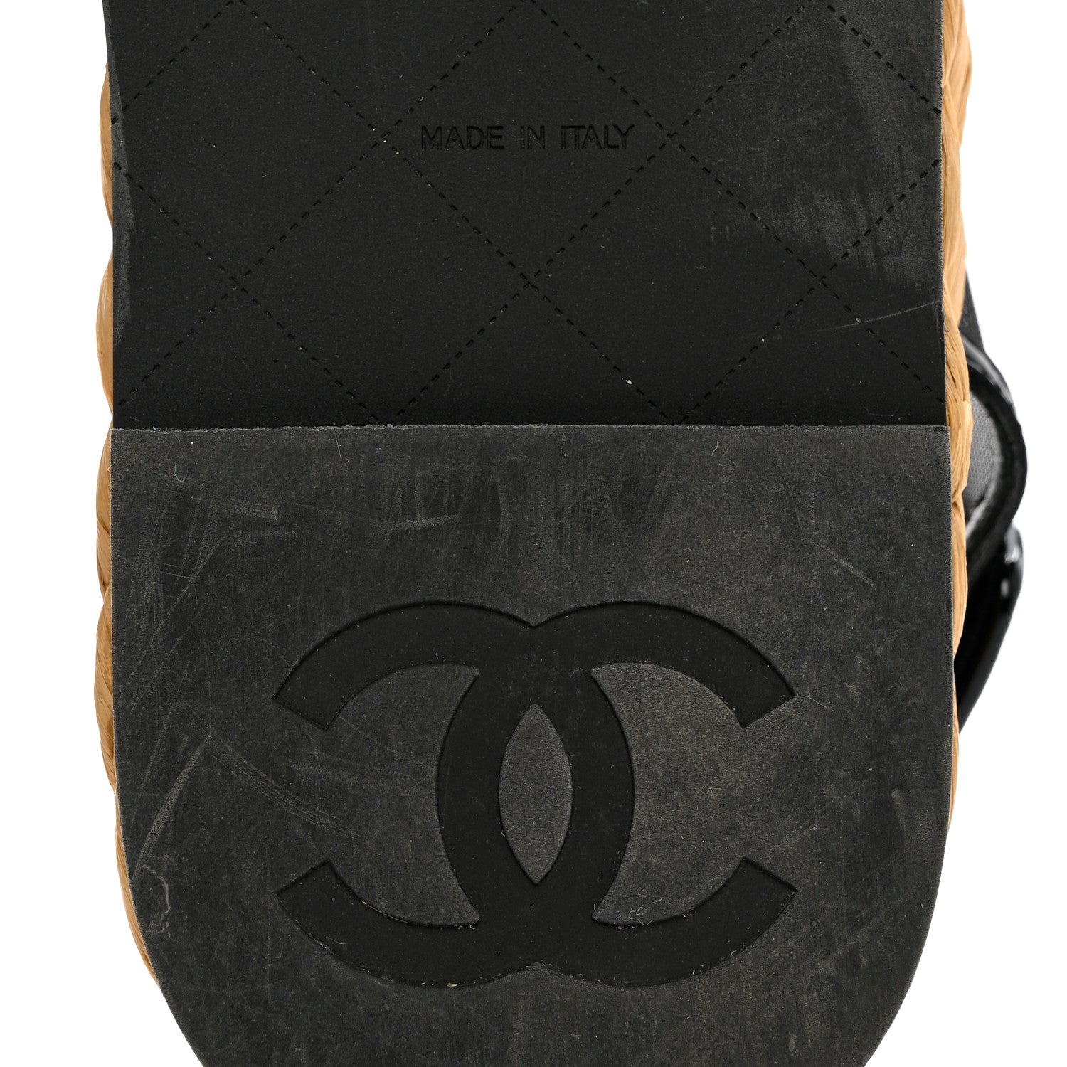 Chanel Mesh Patent Calfskin Velcro Dad Sandals 40 Black 8 of 9