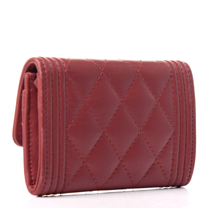 Chanel Lambskin Quilted Boy Card Holder Wallet Pink 3 of 13