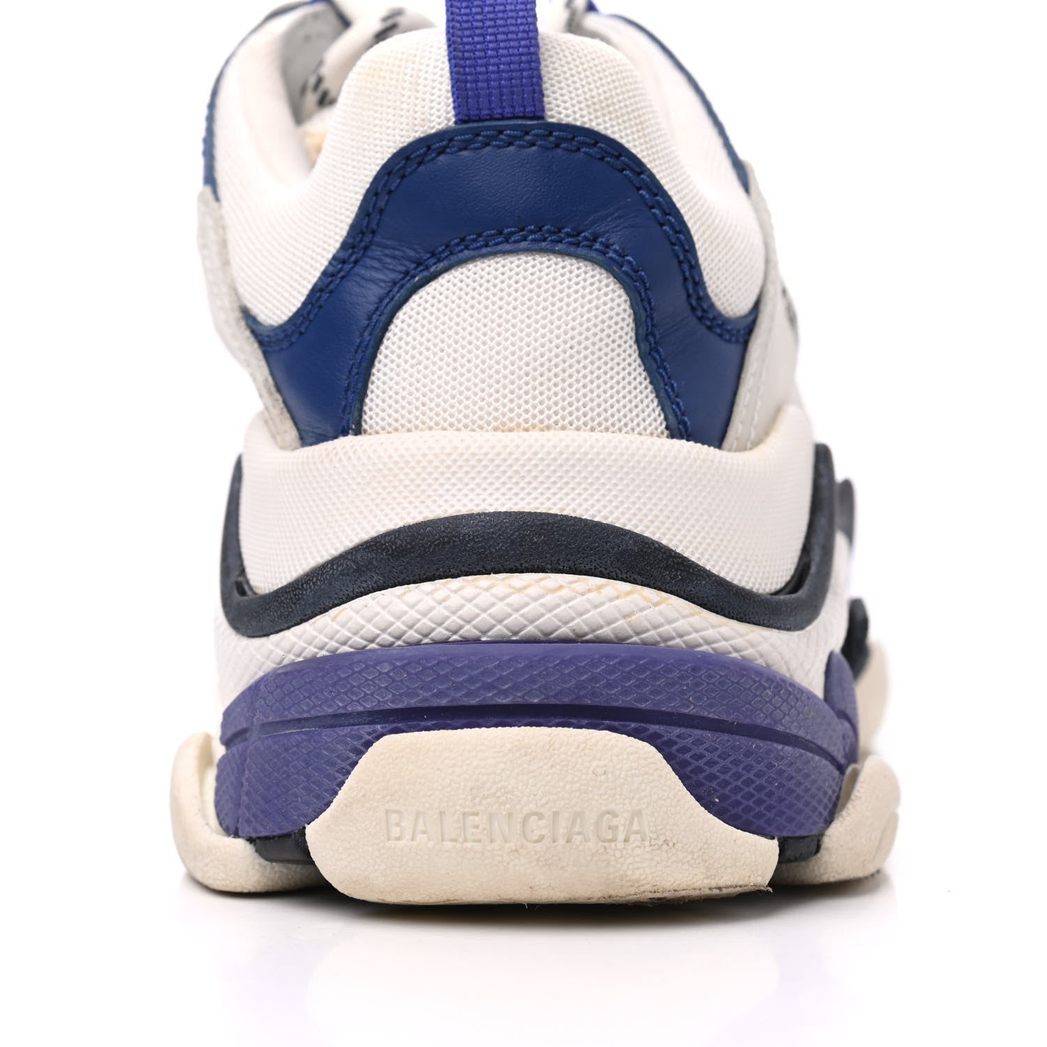 Balenciaga Mesh Nubuck Womens Triple S Sneakers 38 White Bleu Violet 19 of 24