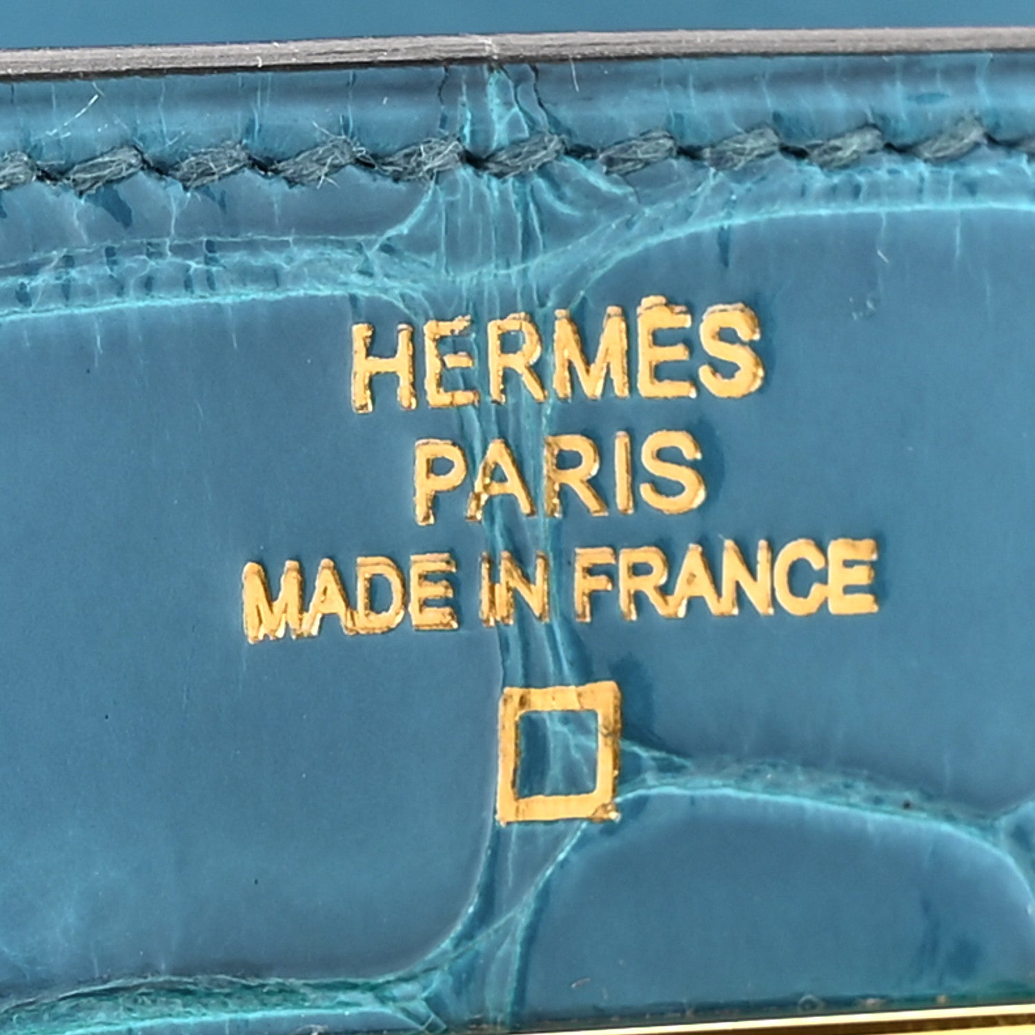 Hermes Shiny Alligator Kelly Longue Wallet Bleu Izmir 6 of 11