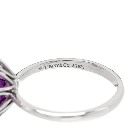 Tiffany Sterling Silver Amethyst Sparklers Octagonal Cocktail Ring 56 7.5 5 of 6