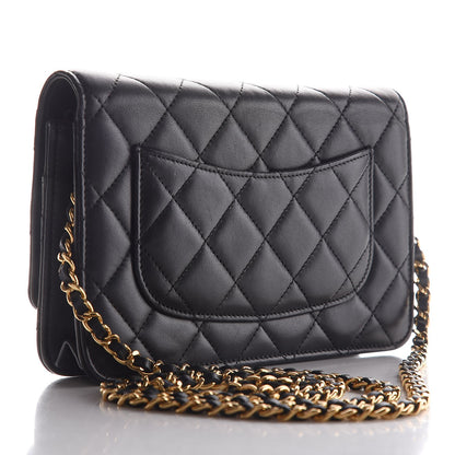 Chanel Lambskin Quilted Wallet On Chain WOC Black 3 of 9