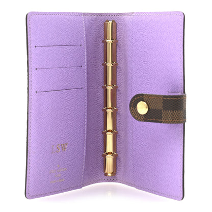 Louis Vuitton Damier Ebene Illustre Small Ring Agenda Cover Violet 5 of 8