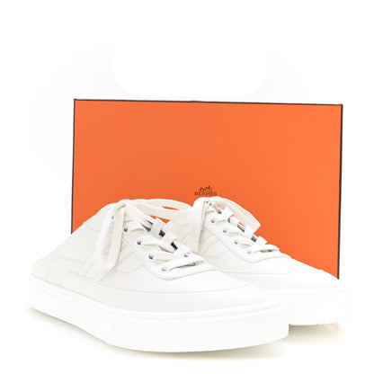 Hermes Calfskin Keep Mule Sneakers 40 White 9 of 9