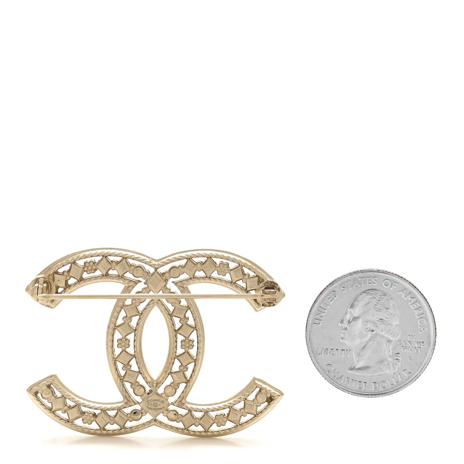 Chanel Metal CC Brooch Gold 2 of 4