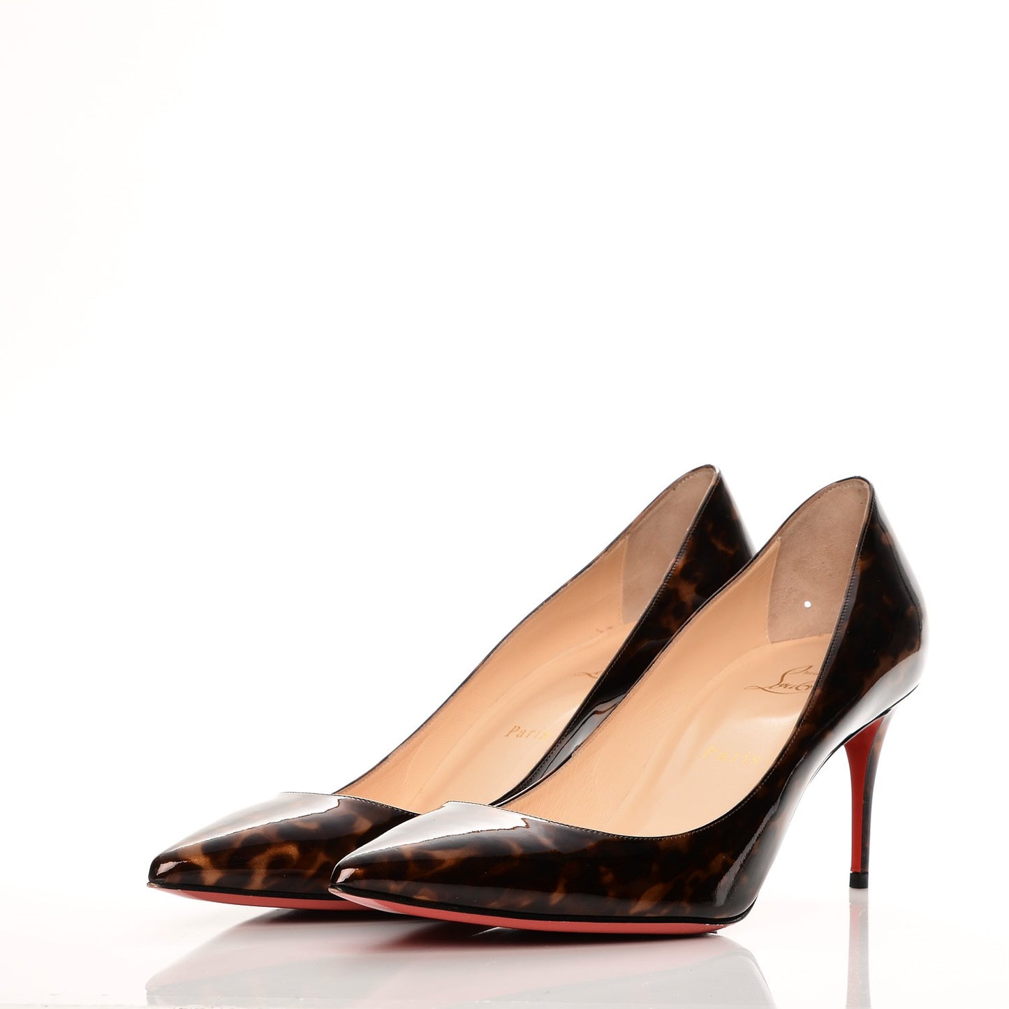 CHRISTIAN LOUBOUTIN Patent Tartaruga Decollete 554 70 Pumps 40.5 Testa Di Moro