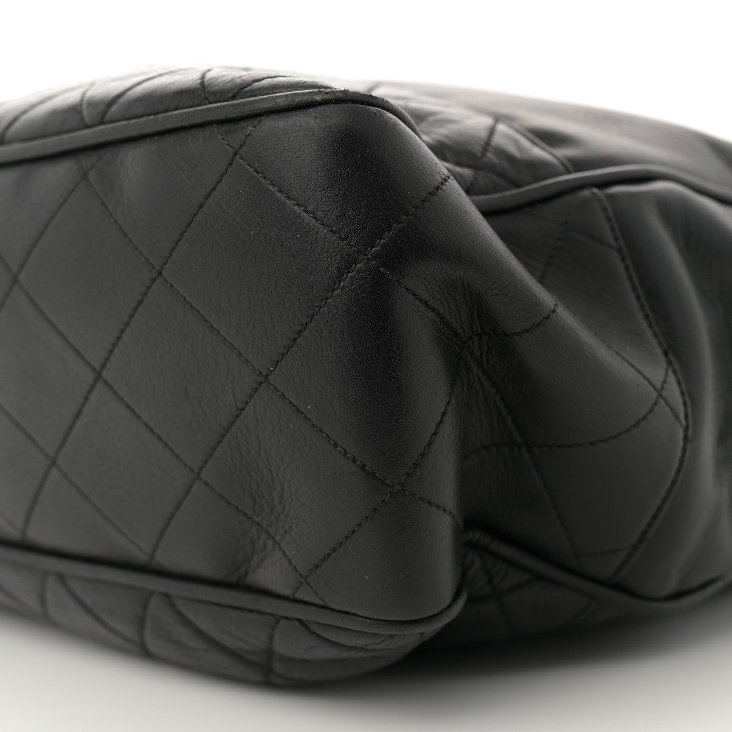 Chanel Lambskin Quilted Shopping Tote Black 10 of 17