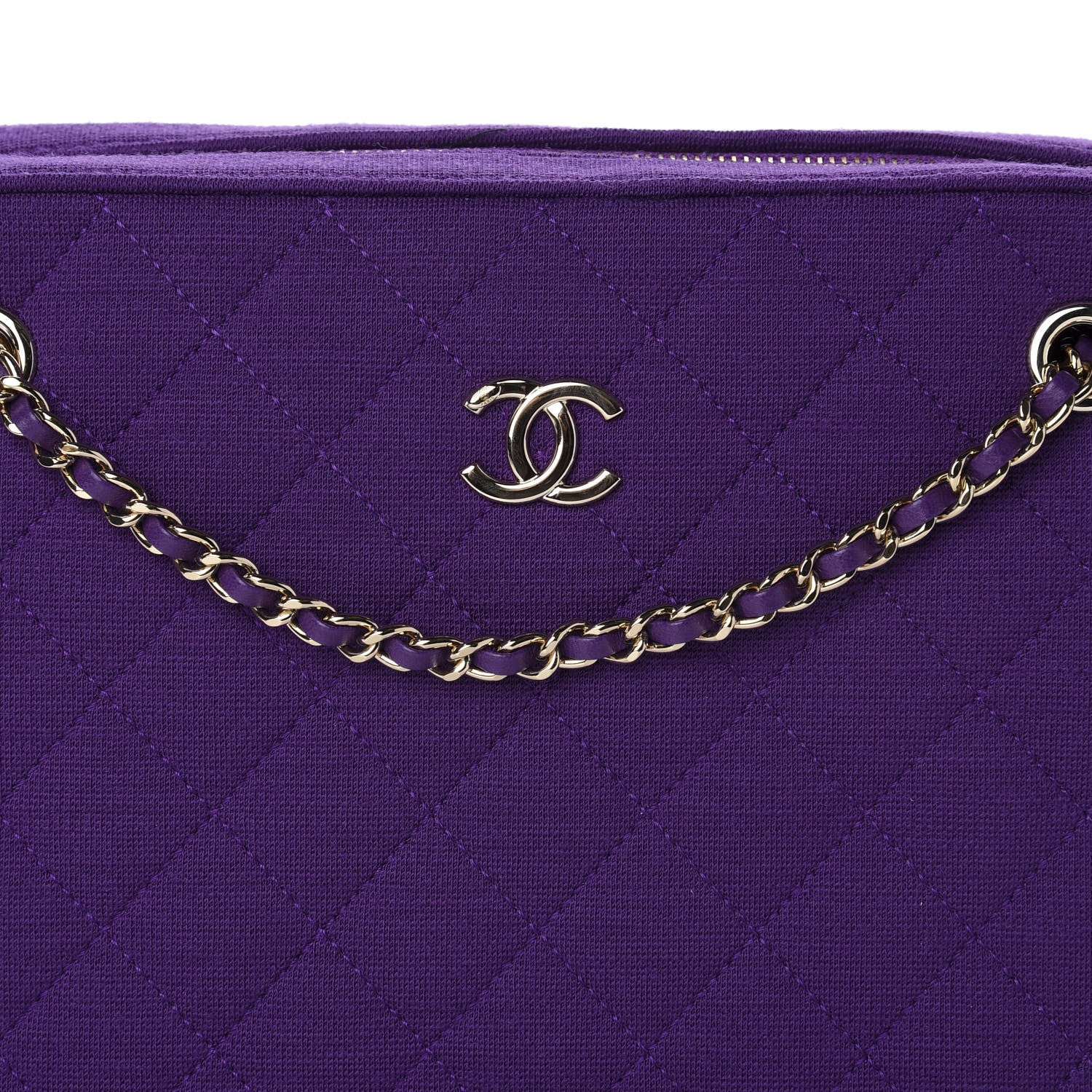 Chanel Jersey Quilted Camera Case Purple 11 of 12