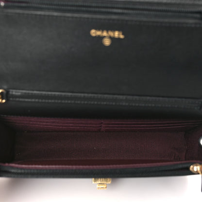 Chanel Aged Calfskin Quilted Reissue Wallet On Chain WOC Black 5 of 8