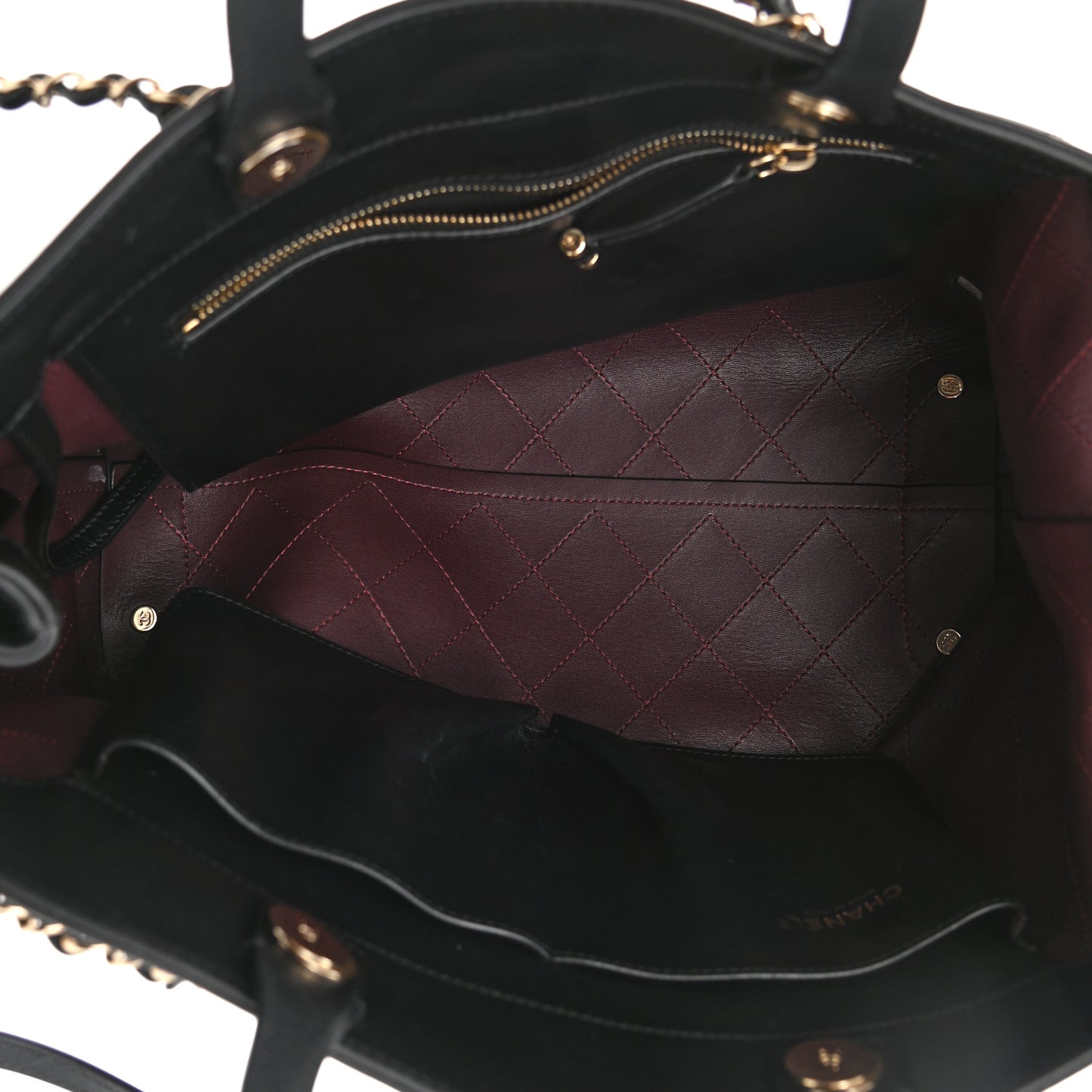 Calfskin Large Serial Shopper Tote Black