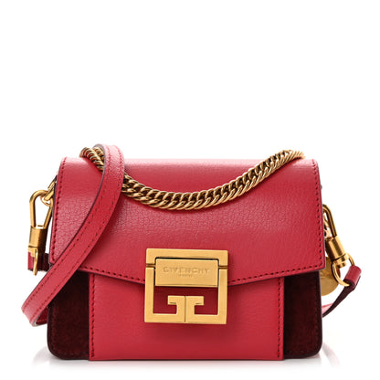 Givenchy Goatskin Suede Mini GV3 Shoulder Bag Pink Aubergine 1 of 11